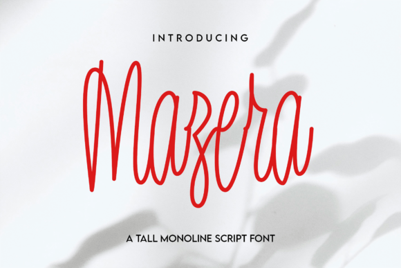 Mazera: The Tall Monoline Script Font for Makers